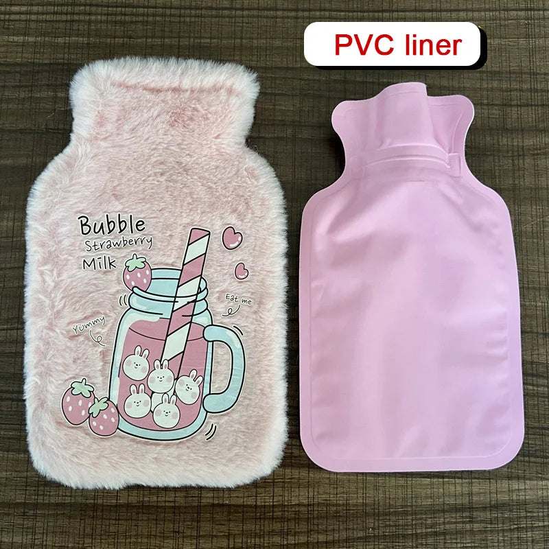 500ML Soft Hot Water Bottle Winter Hand Warmer Cute Kawaii Water Bottle for Girls Portable Waist Hand Bed Warm Bottles