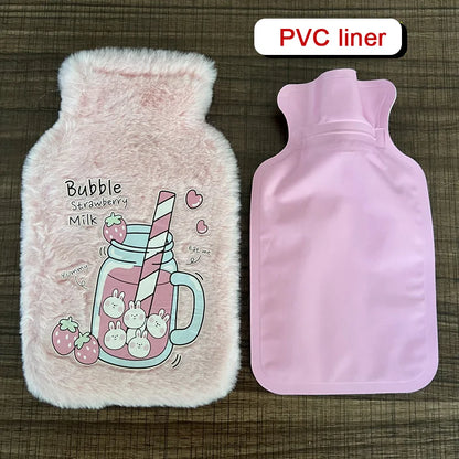500ML Soft Hot Water Bottle Winter Hand Warmer Cute Kawaii Water Bottle for Girls Portable Waist Hand Bed Warm Bottles