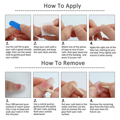 10Pcs Sweet Pink Flower Designs French Fake Nail Art Handmade Coffin Press on Nail Autumn White Floral Fashion Acrylic Nail Tool