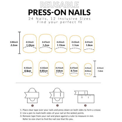 24 Pcs white Long Square French Press On Nails Love Design, Nails tool & 1pc Nail File & 1Nail Glue Sticker Kit Nails For Girl