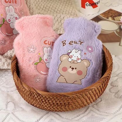 500ML Soft Hot Water Bottle Winter Hand Warmer Cute Kawaii Water Bottle for Girls Portable Waist Hand Bed Warm Bottles
