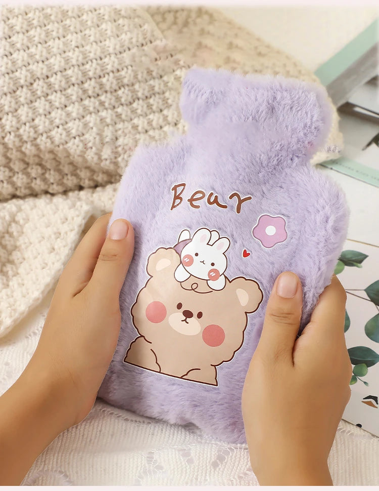 500ML Soft Hot Water Bottle Winter Hand Warmer Cute Kawaii Water Bottle for Girls Portable Waist Hand Bed Warm Bottles