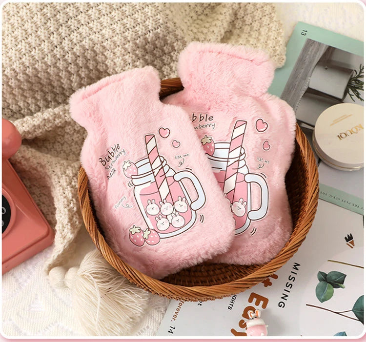 500ML Soft Hot Water Bottle Winter Hand Warmer Cute Kawaii Water Bottle for Girls Portable Waist Hand Bed Warm Bottles