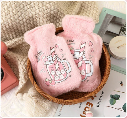 500ML Soft Hot Water Bottle Winter Hand Warmer Cute Kawaii Water Bottle for Girls Portable Waist Hand Bed Warm Bottles