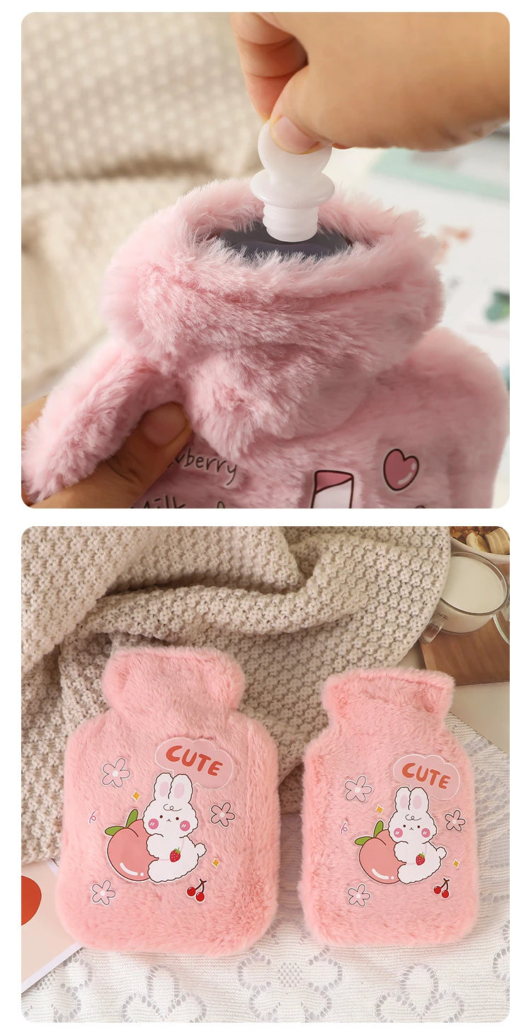 500ML Soft Hot Water Bottle Winter Hand Warmer Cute Kawaii Water Bottle for Girls Portable Waist Hand Bed Warm Bottles